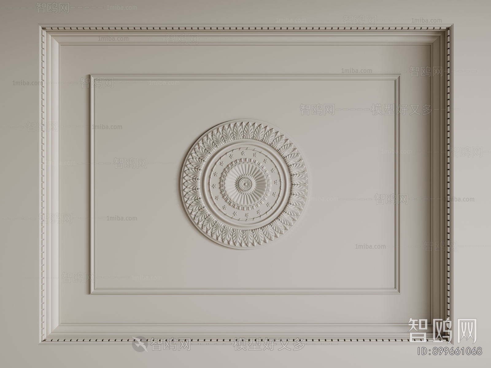 French Style Plaster Carved Top Plate