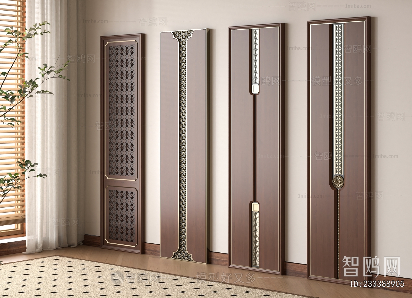 New Chinese Style Wooden Screen Partition