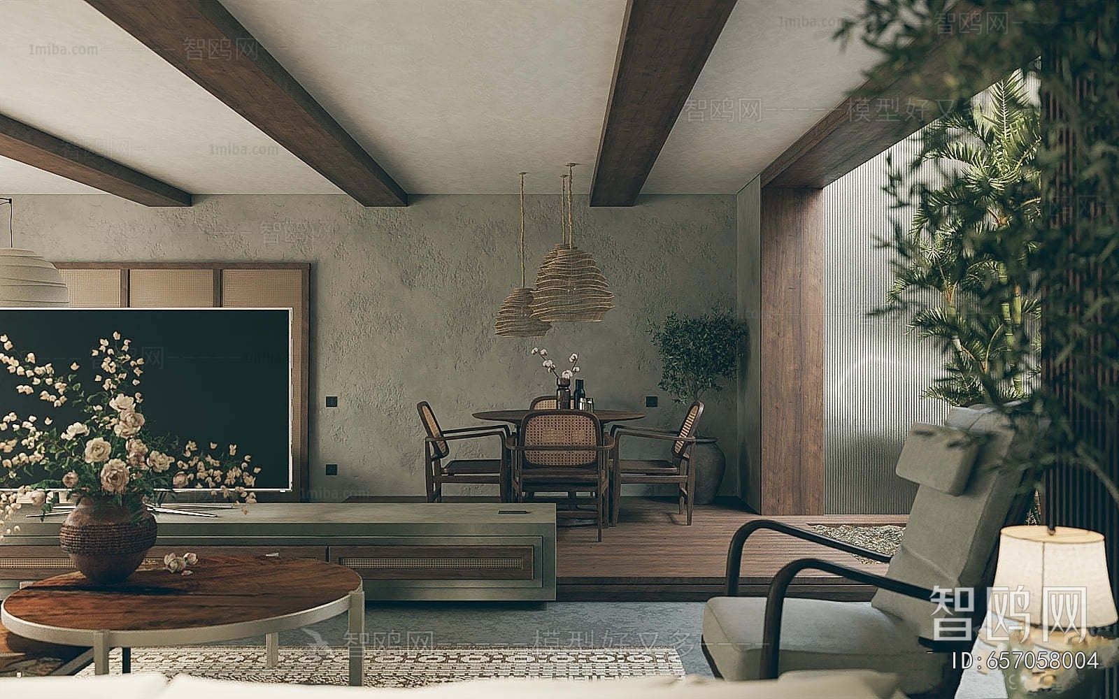 Wabi-sabi Style A Living Room