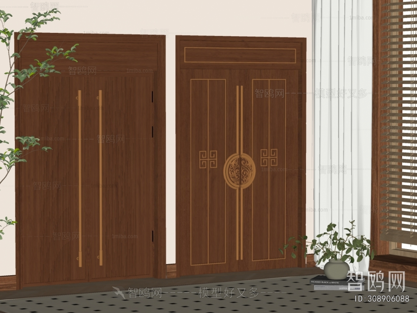 New Chinese Style Double Door