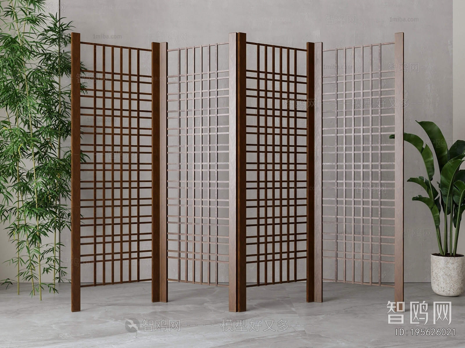 New Chinese Style Wooden Screen Partition