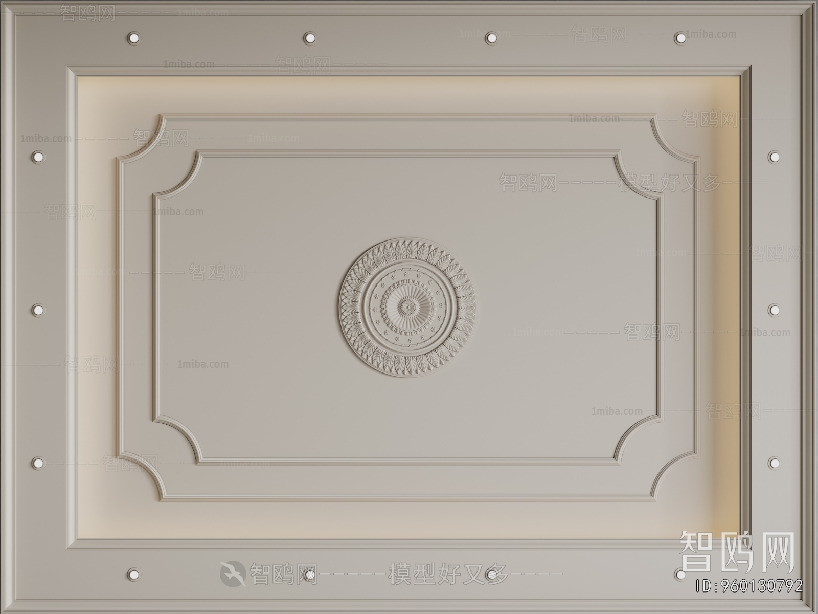 French Style Plaster Carved Top Plate