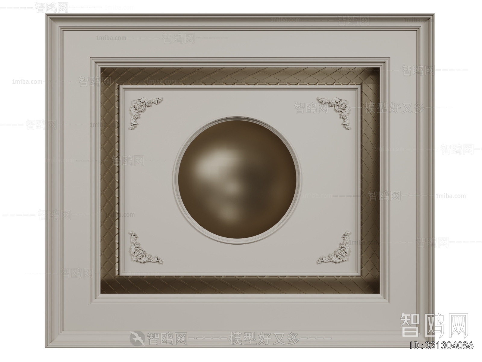 French Style Plaster Carved Top Plate