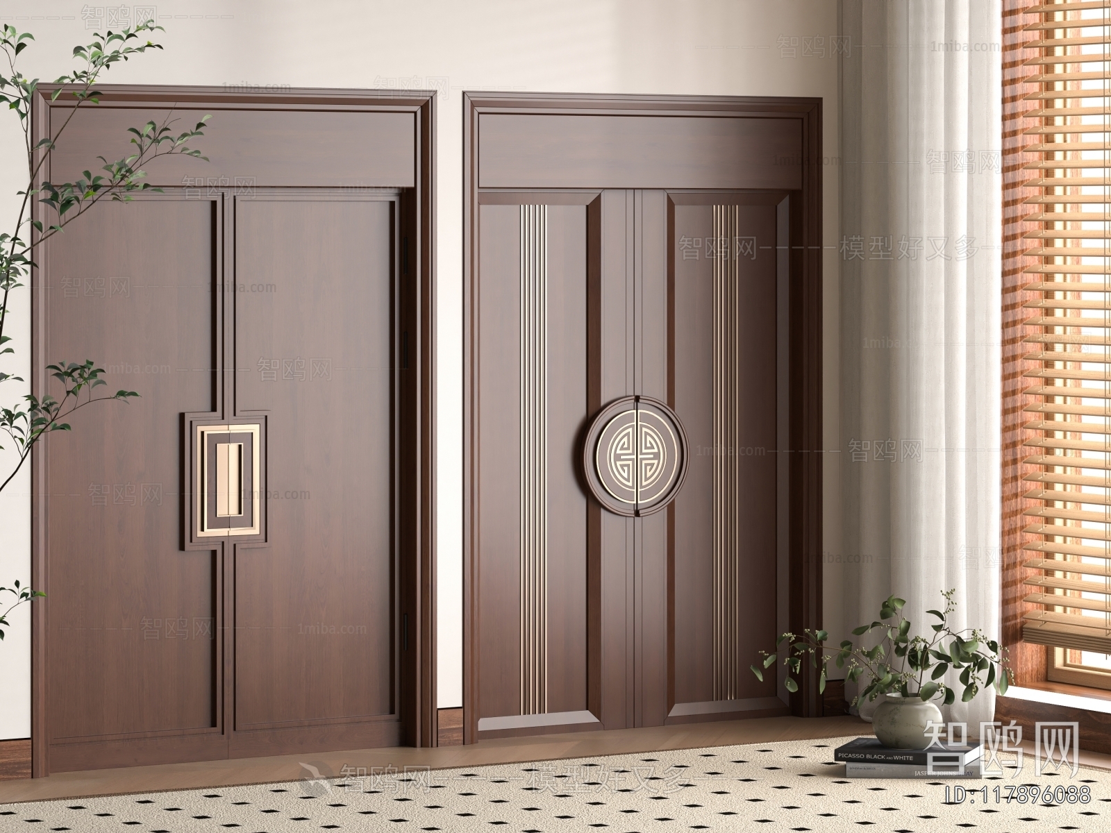 New Chinese Style Double Door