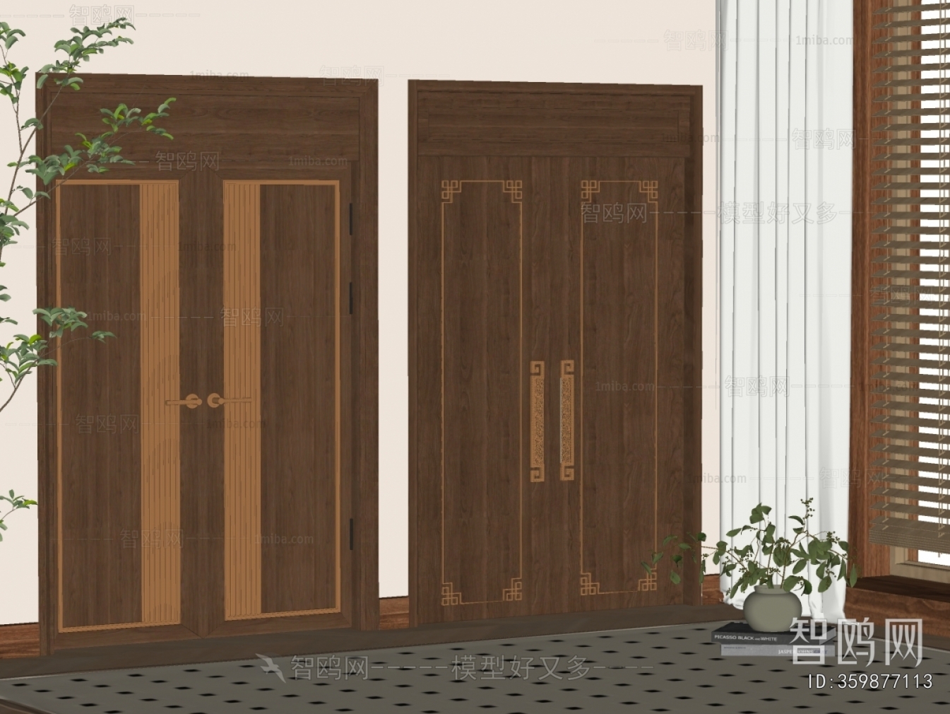 New Chinese Style Double Door