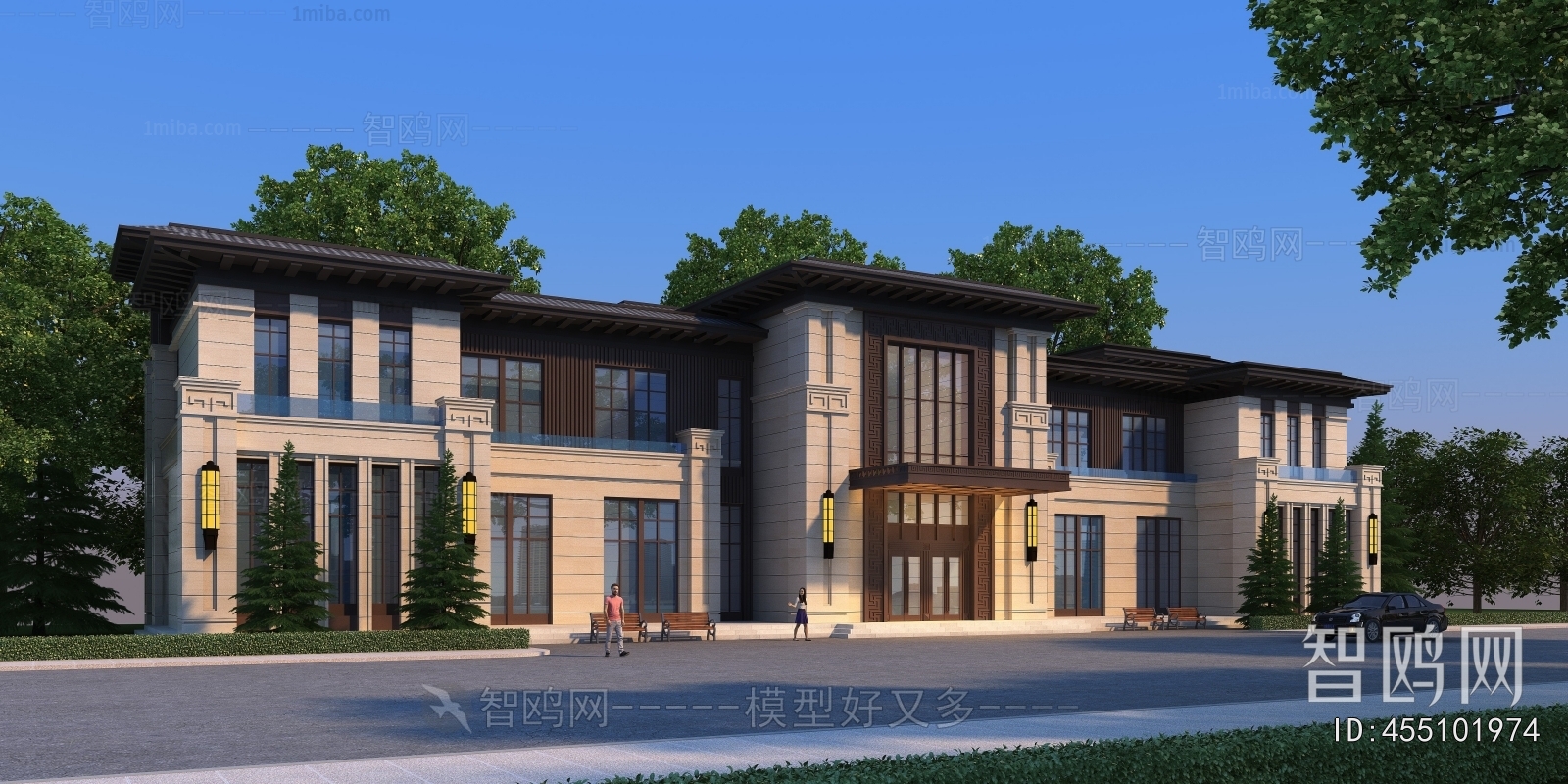 New Chinese Style Appearance Of Commercial Building