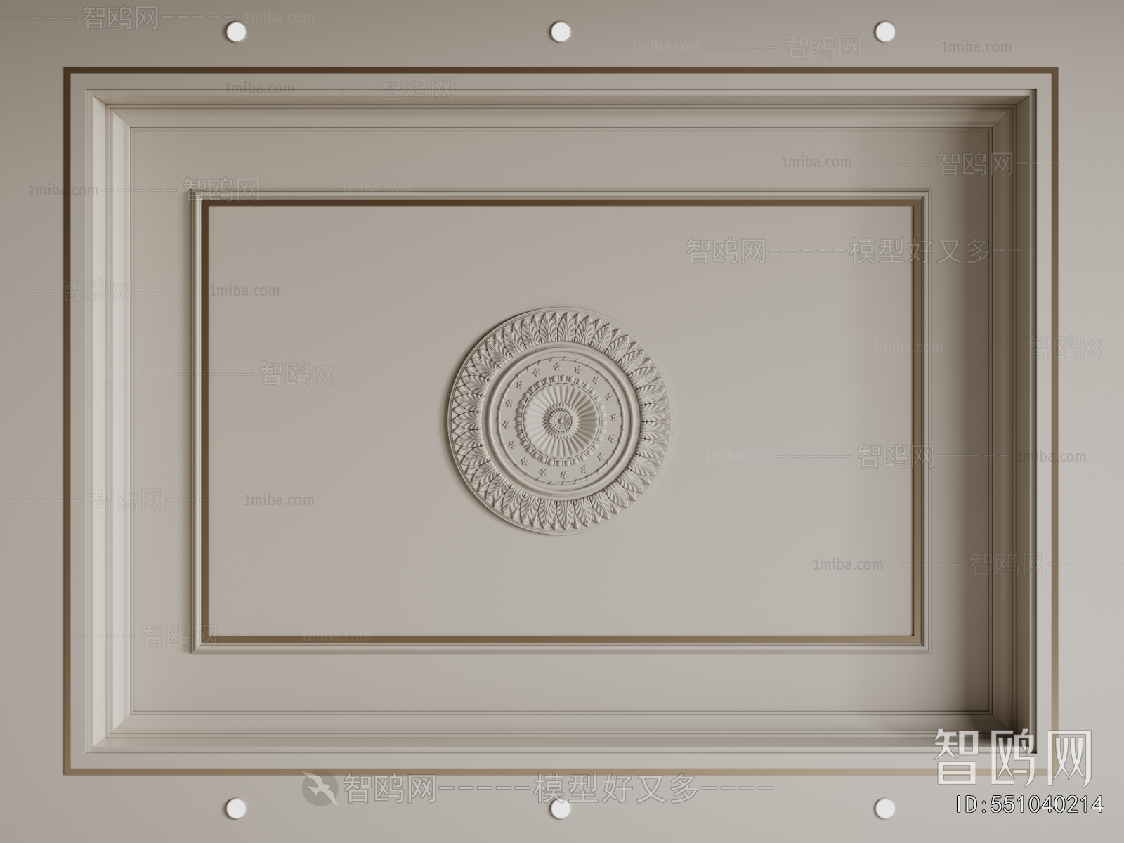 French Style Plaster Carved Top Plate