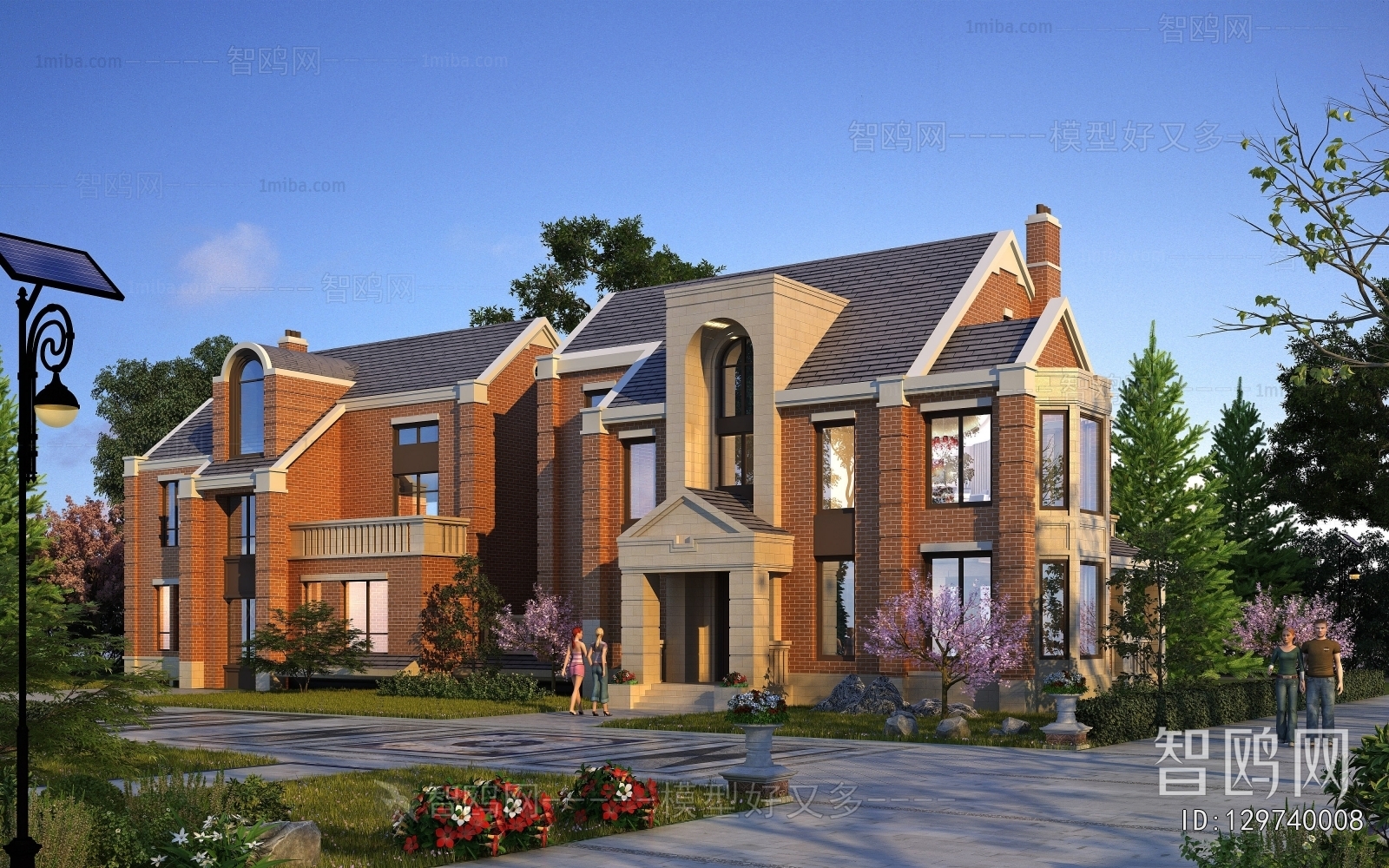 Simple European Style Double Townhouse