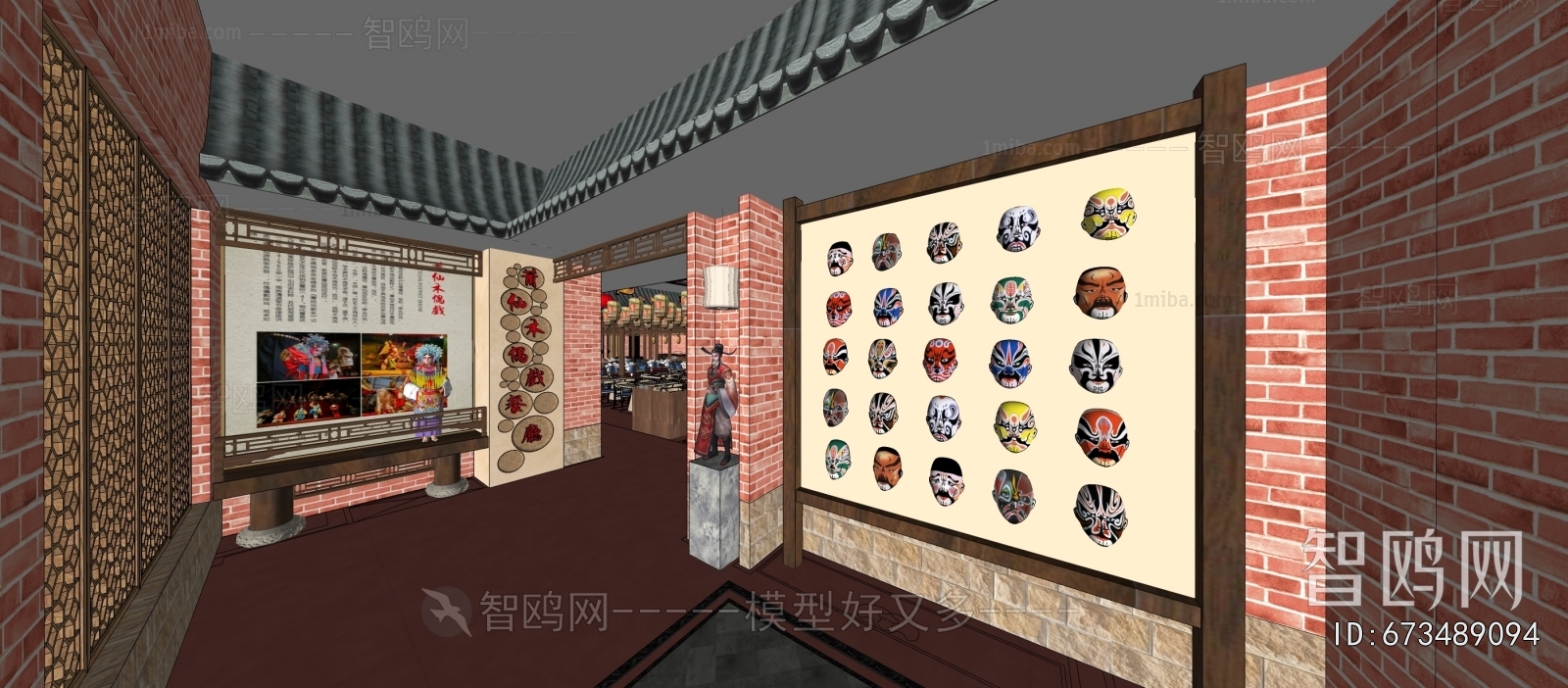 多场景-新中式莆田木偶戏主题餐厅入口+内部+包厢