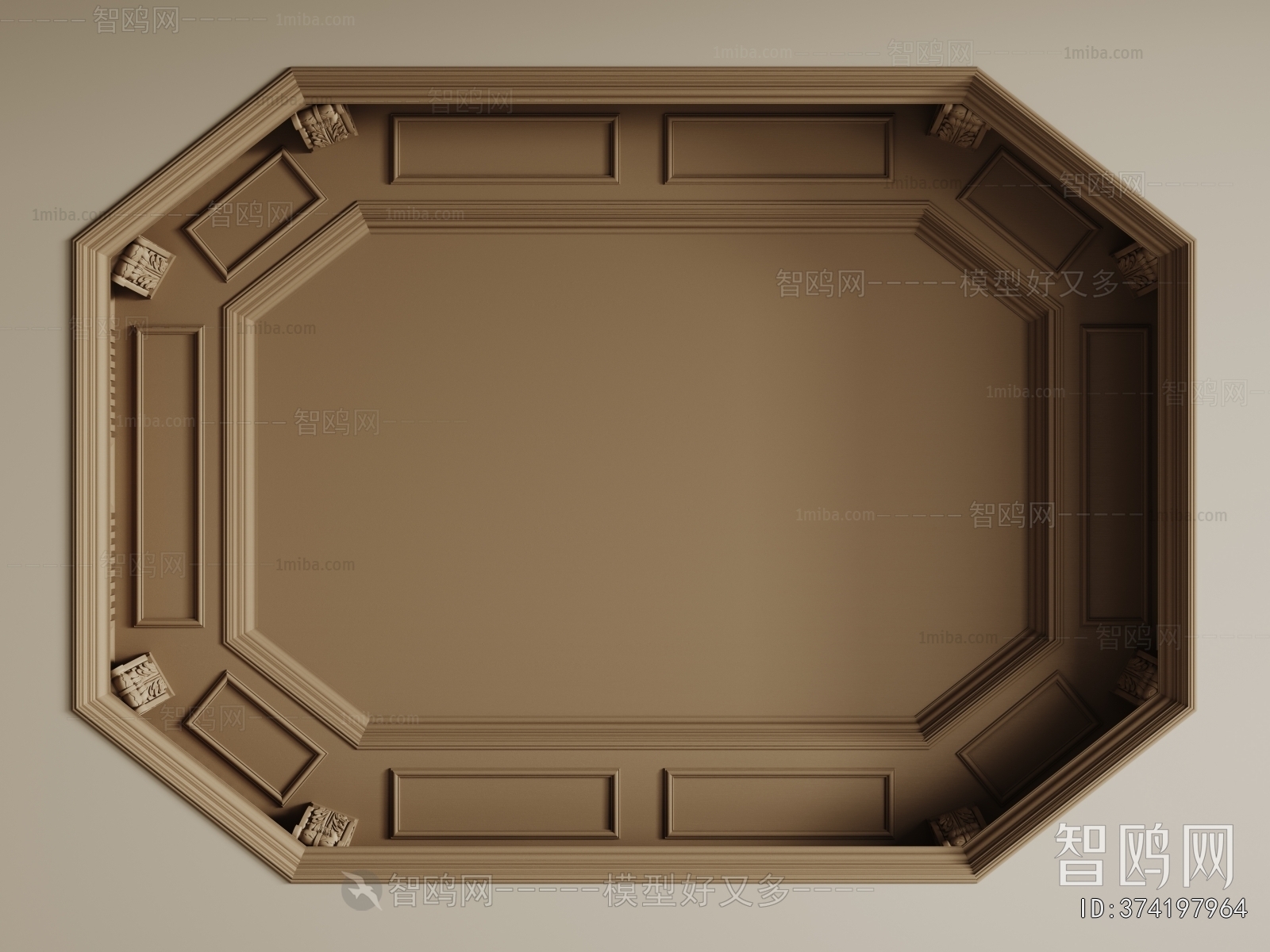 French Style Plaster Carved Top Plate