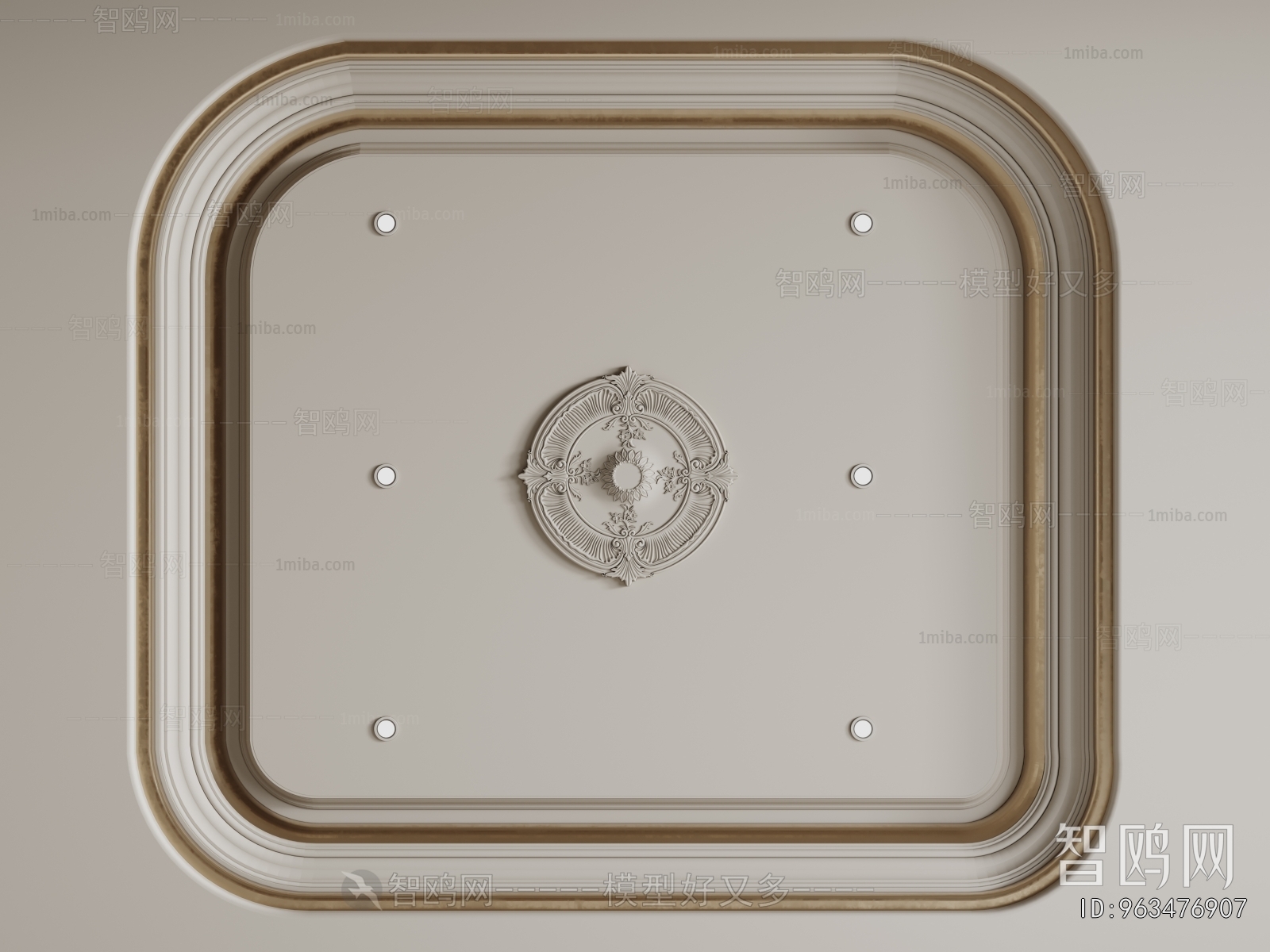 French Style Plaster Carved Top Plate