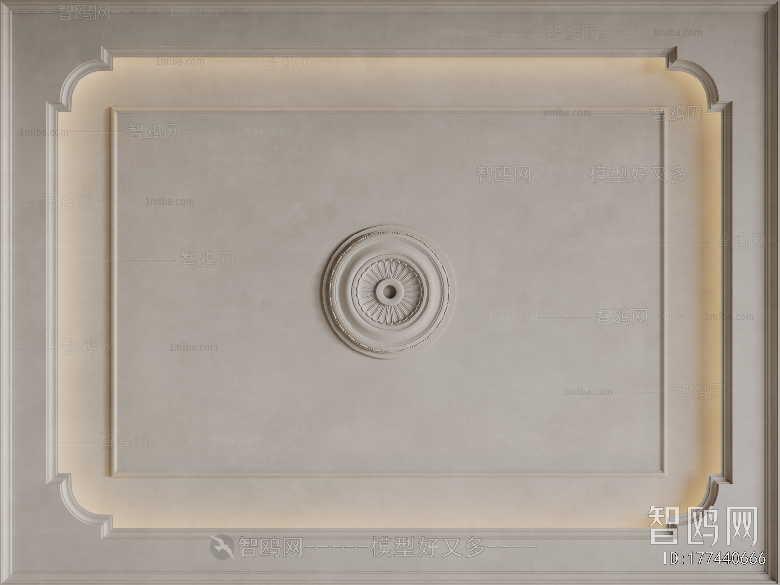 French Style Plaster Carved Top Plate