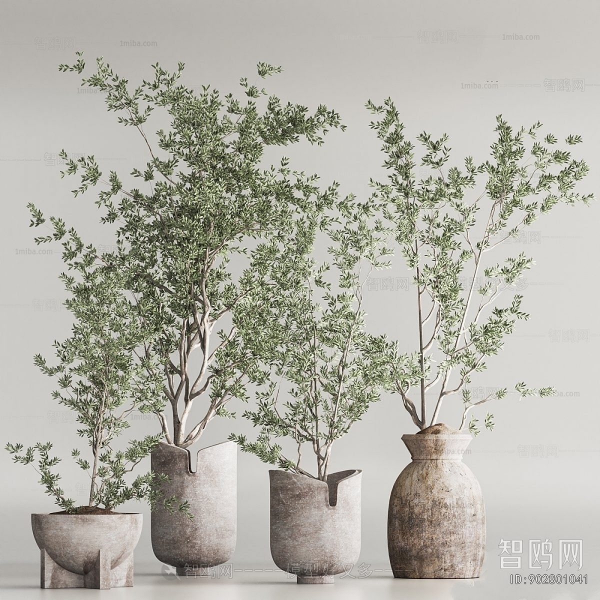 Modern Ground Green Plant Potted Plants