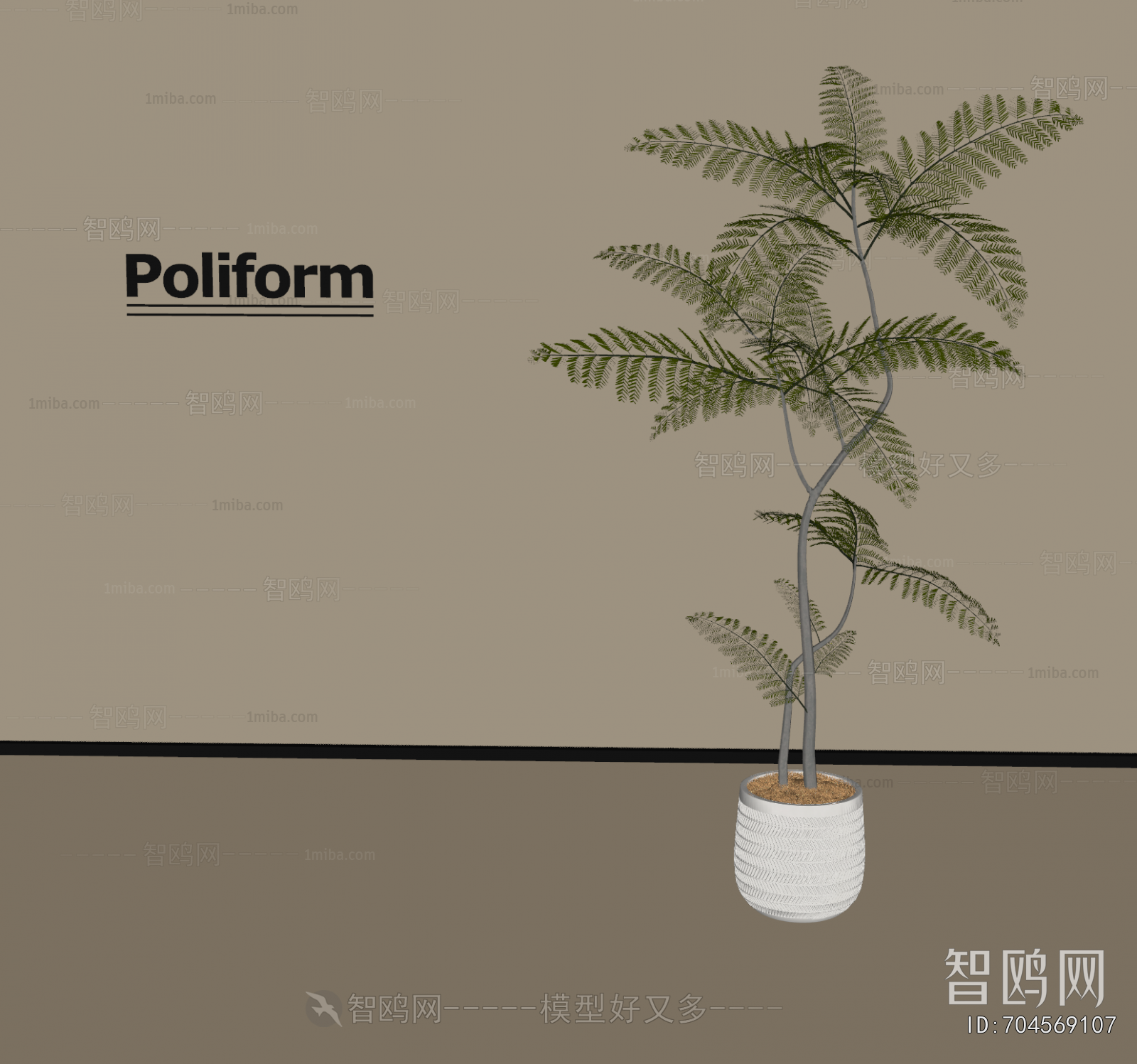 Modern Ground Green Plant Potted Plants