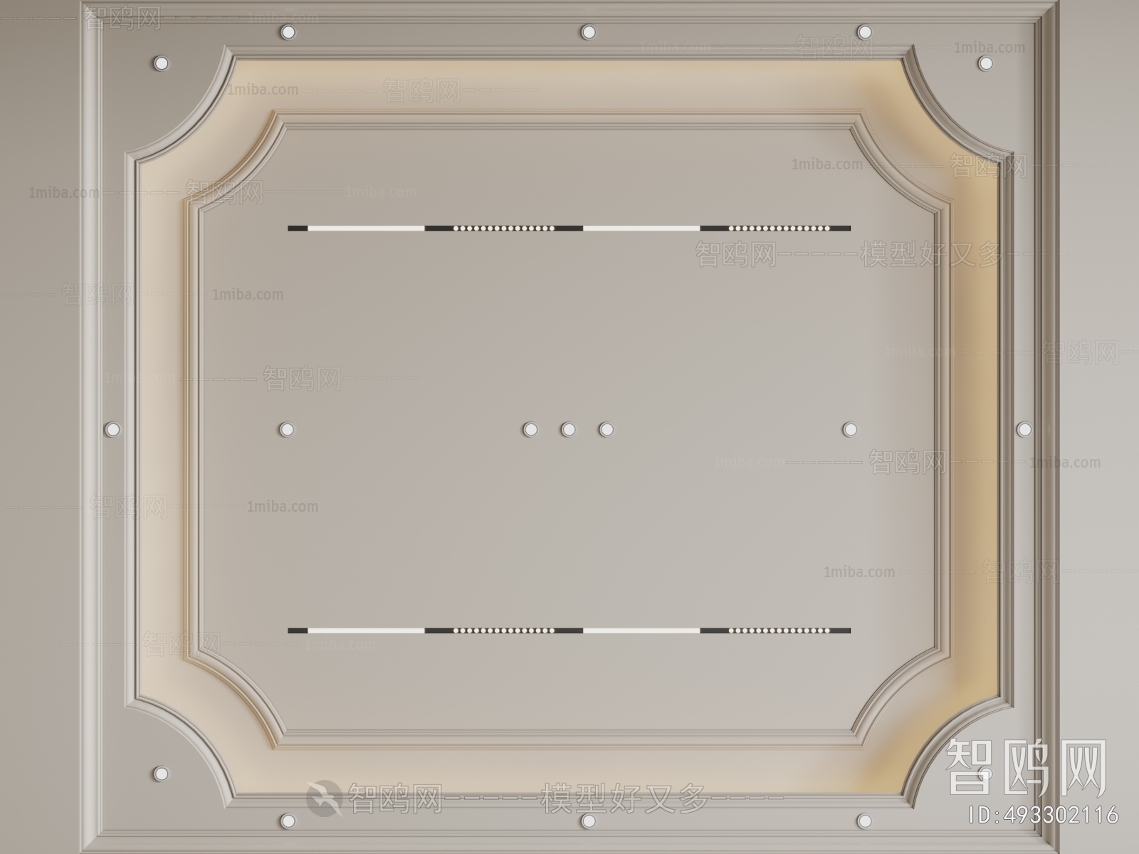 French Style Plaster Carved Top Plate