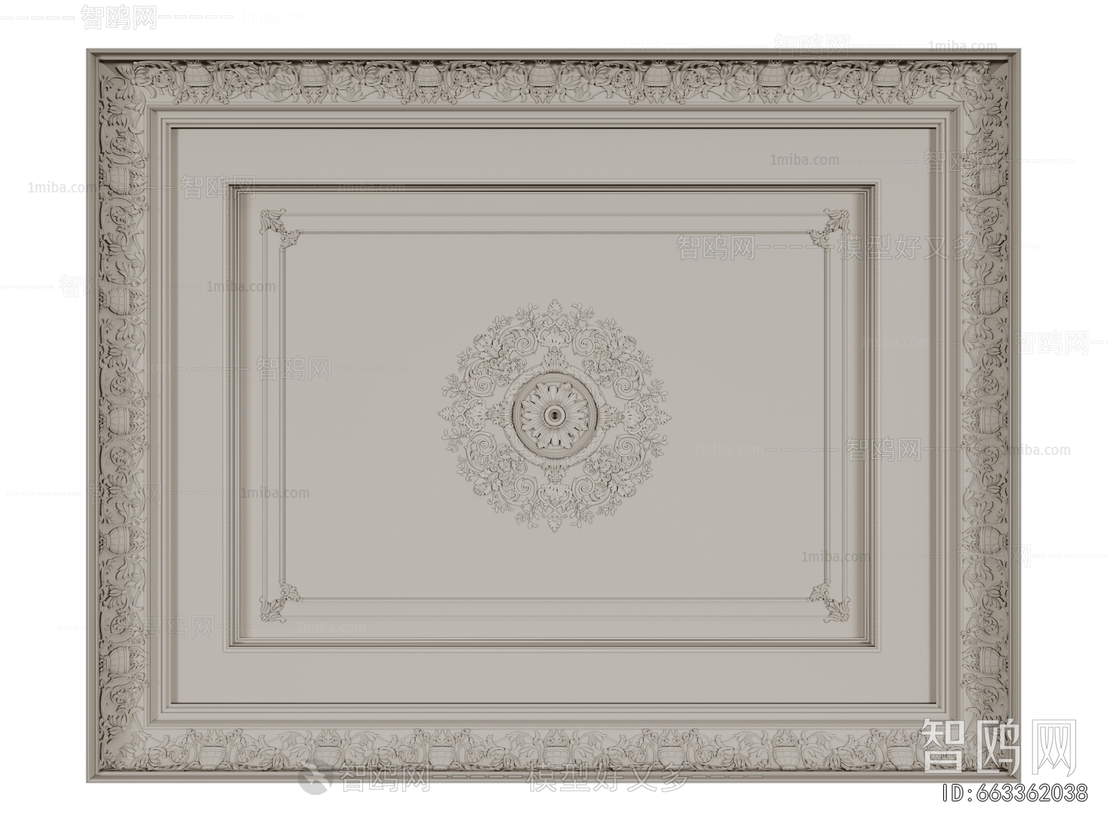 French Style Plaster Carved Top Plate