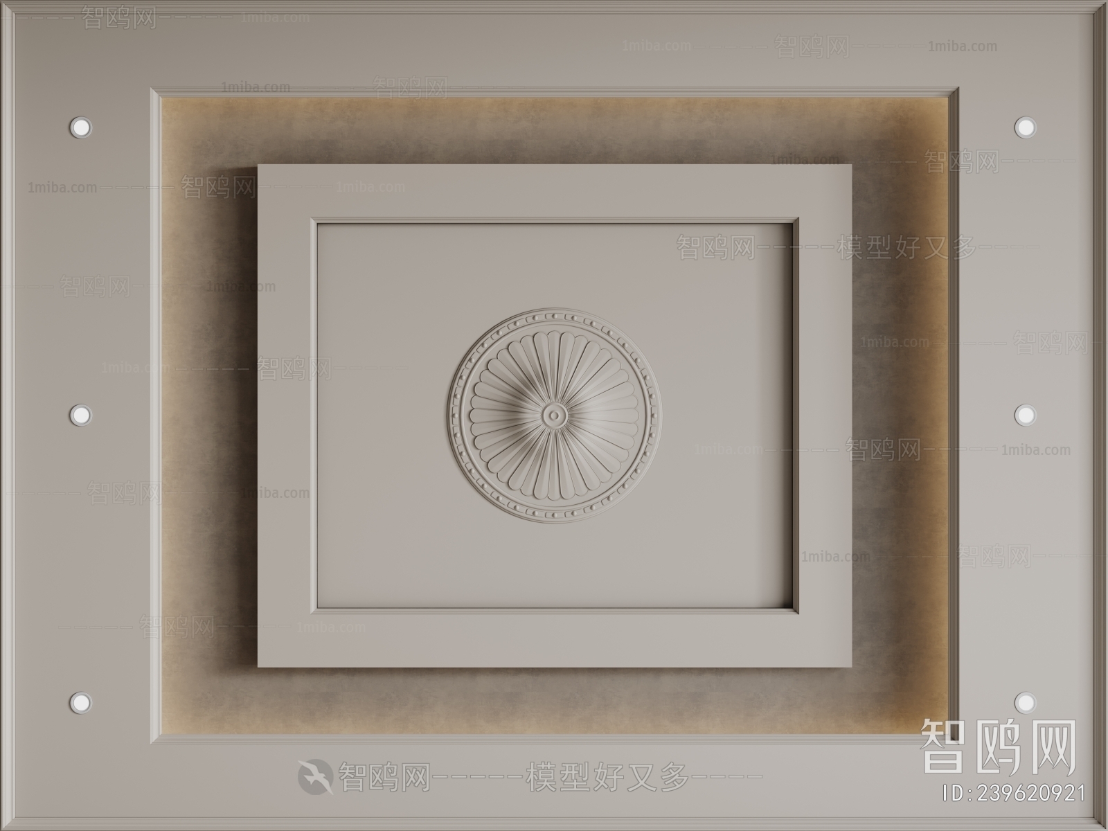 French Style Plaster Carved Top Plate