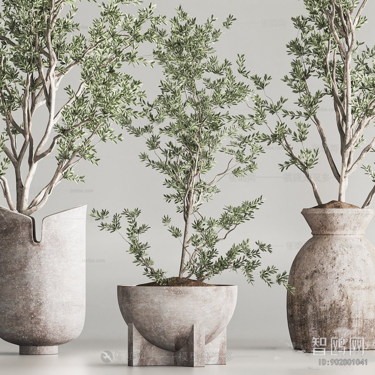 Modern Ground Green Plant Potted Plants