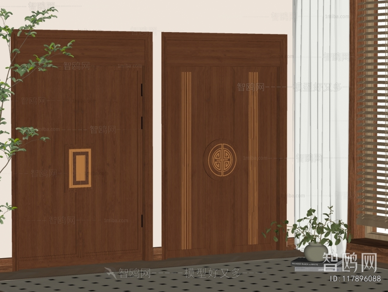 New Chinese Style Double Door