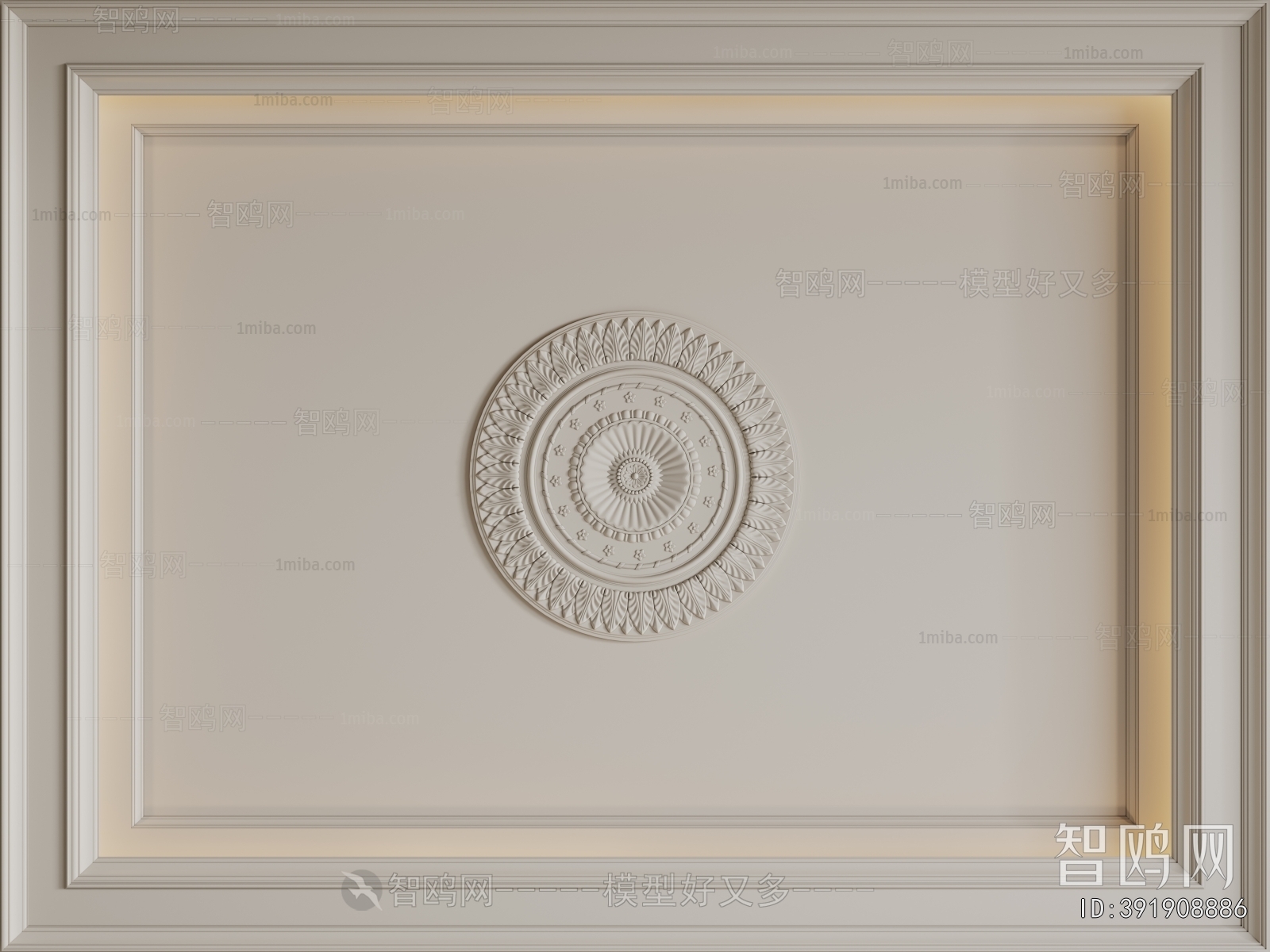 French Style Plaster Carved Top Plate