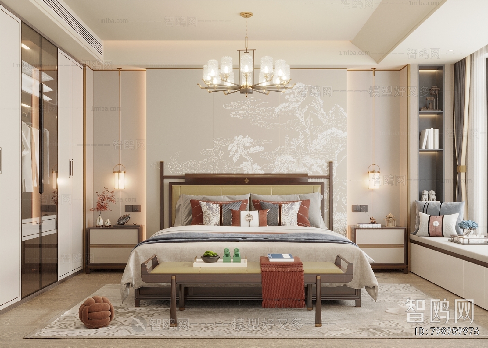 New Chinese Style Bedroom