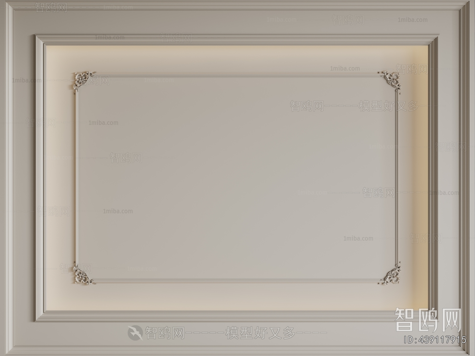 French Style Plaster Carved Top Plate