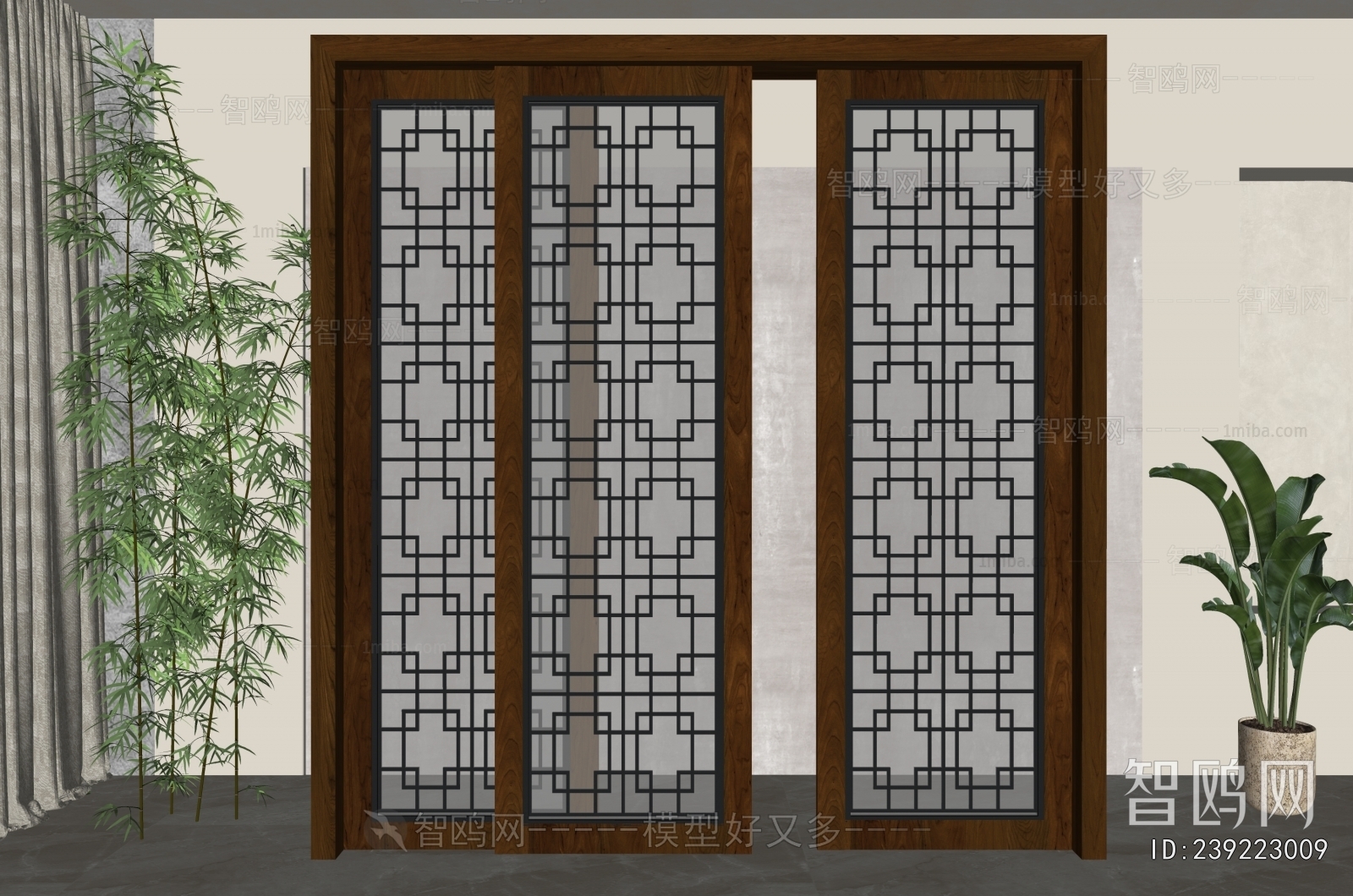New Chinese Style Sliding Door