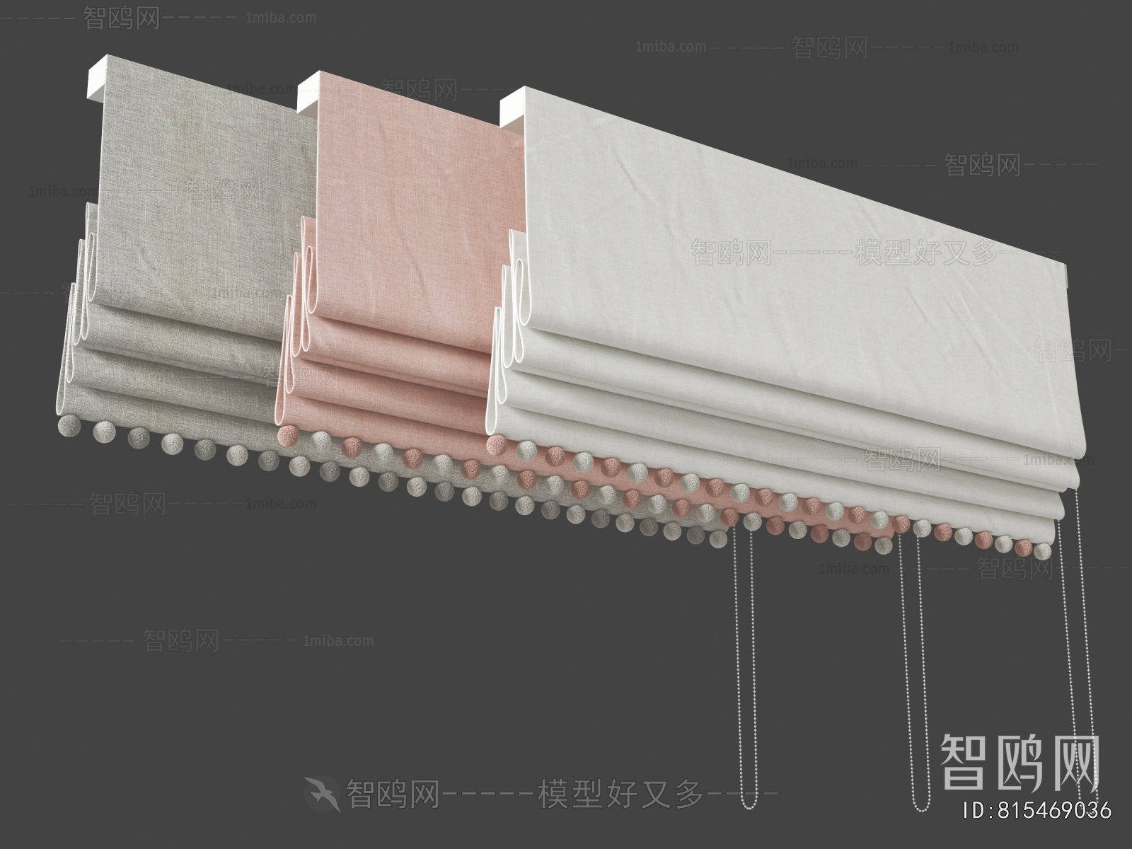 现代布艺卷帘组合