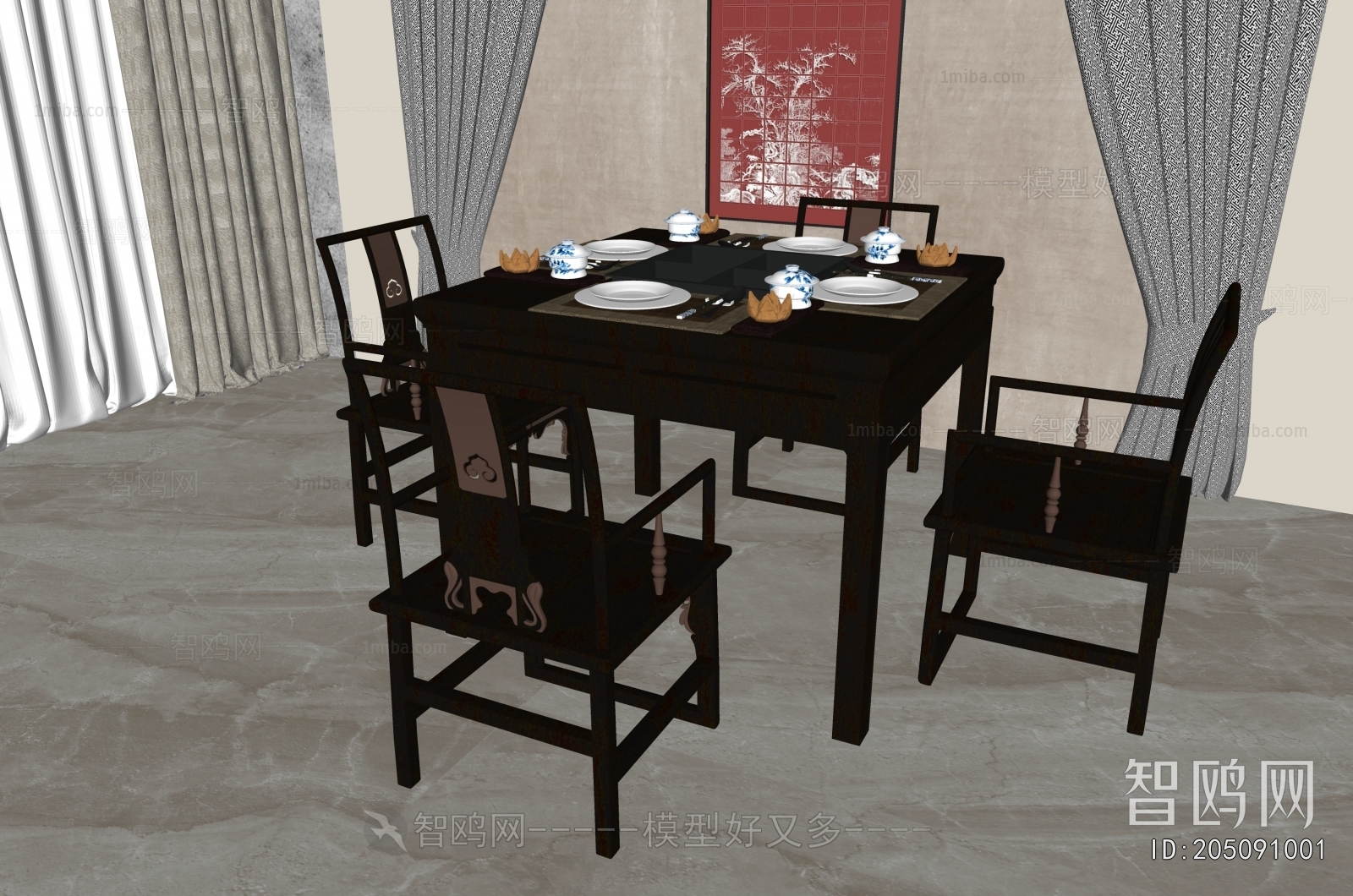 New Chinese Style Dining Table And Chairs
