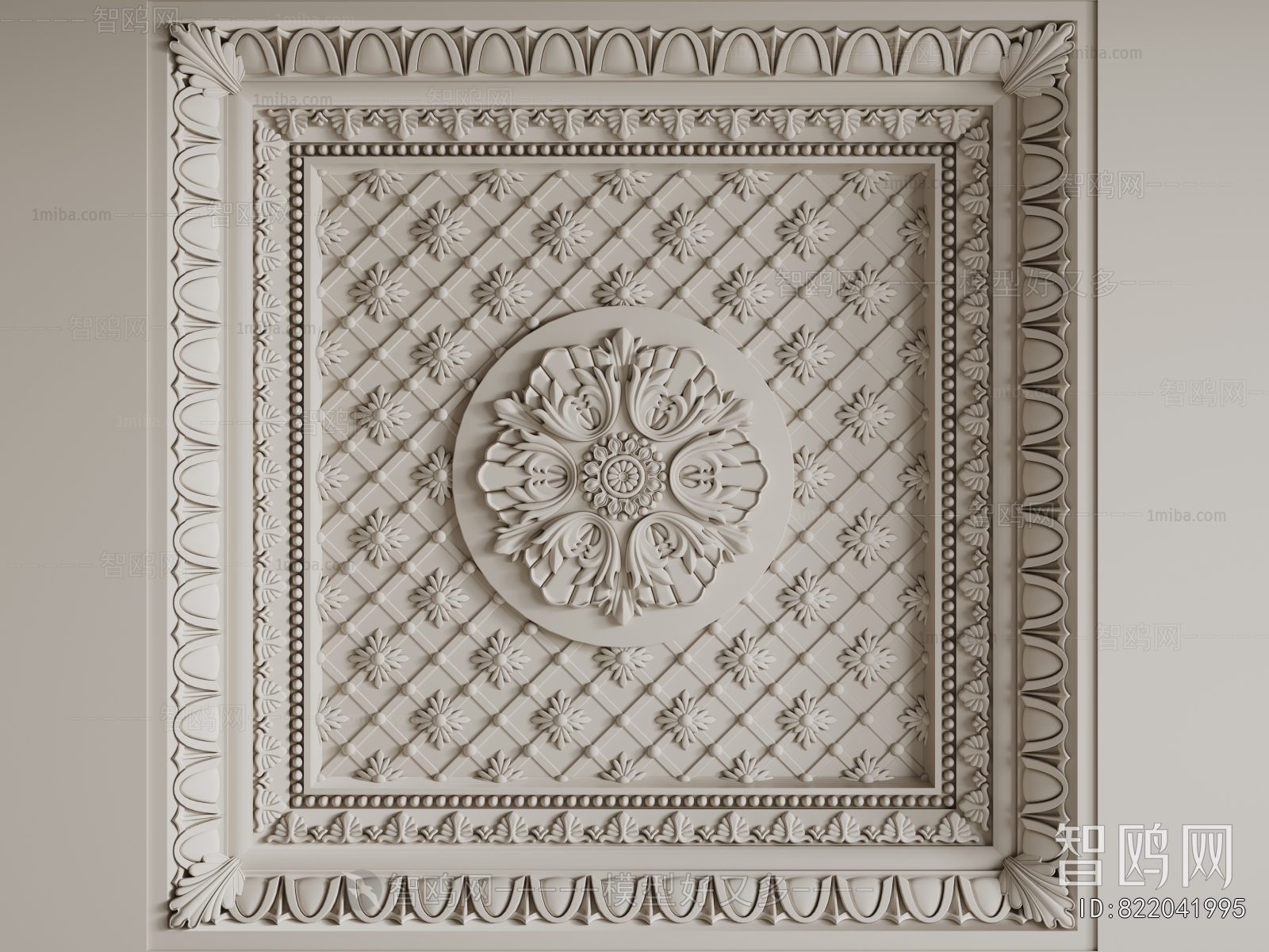 French Style Plaster Carved Top Plate