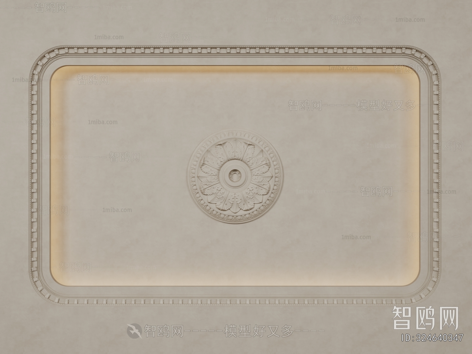 French Style Plaster Carved Top Plate