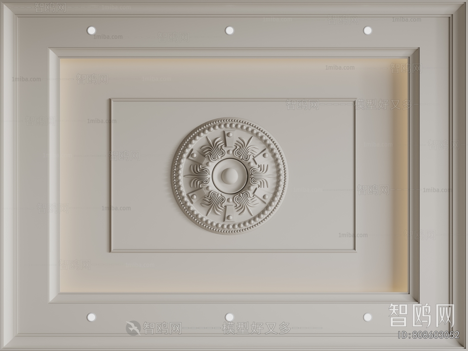 French Style Plaster Carved Top Plate