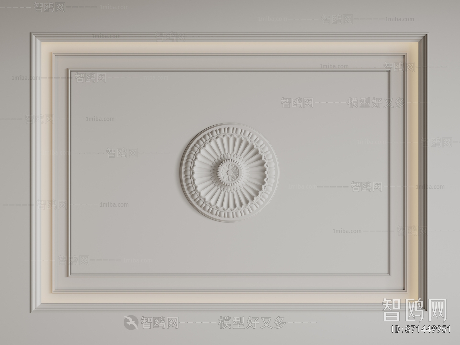 French Style Plaster Carved Top Plate