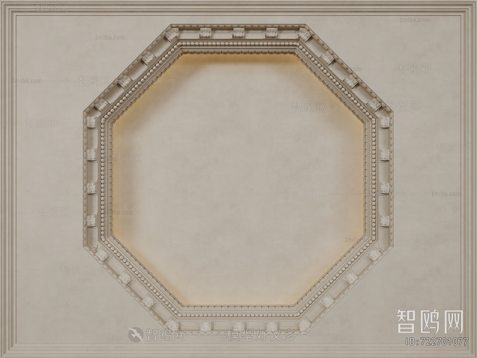 French Style Plaster Carved Top Plate