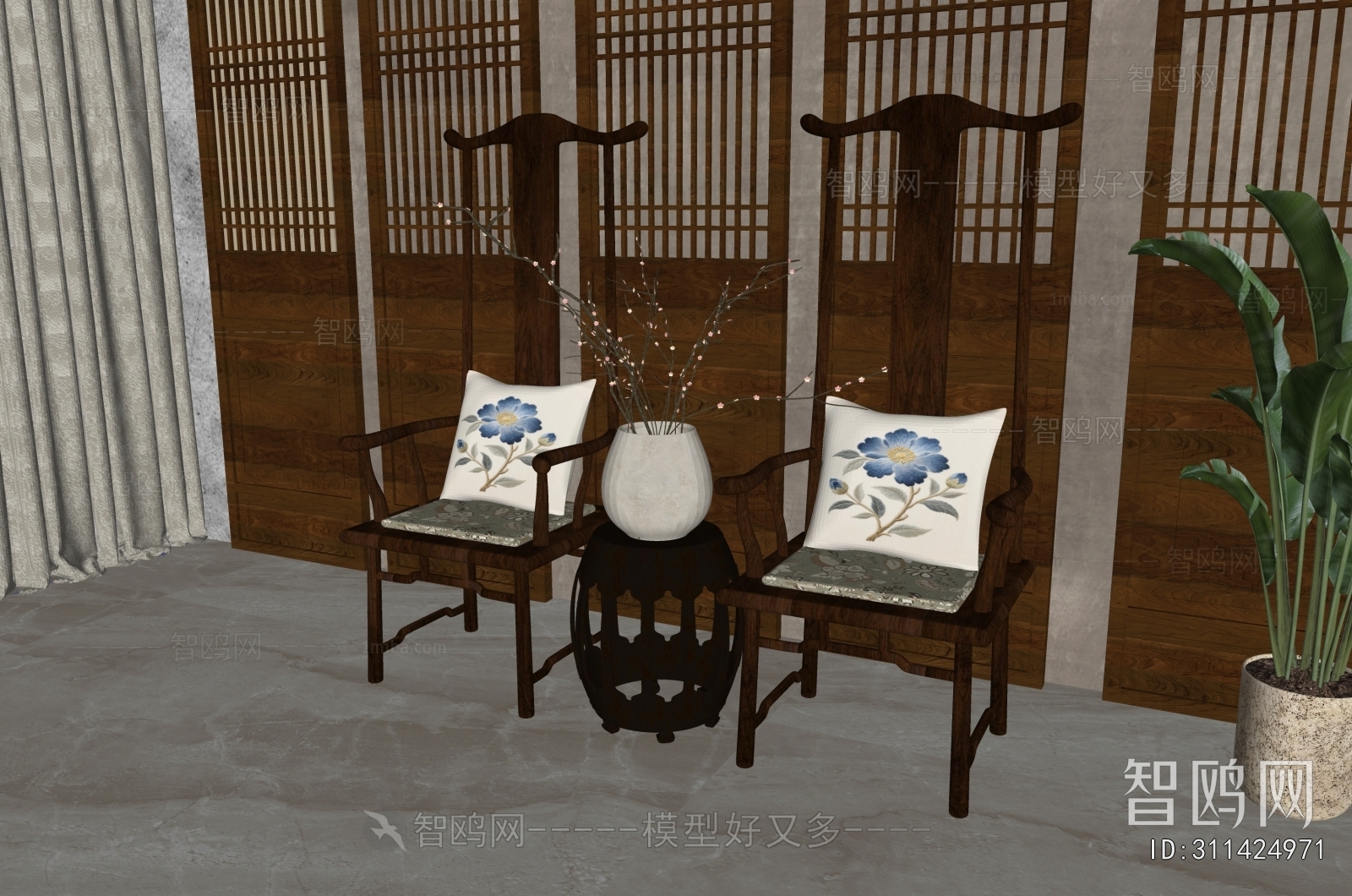 New Chinese Style Lounge Chair