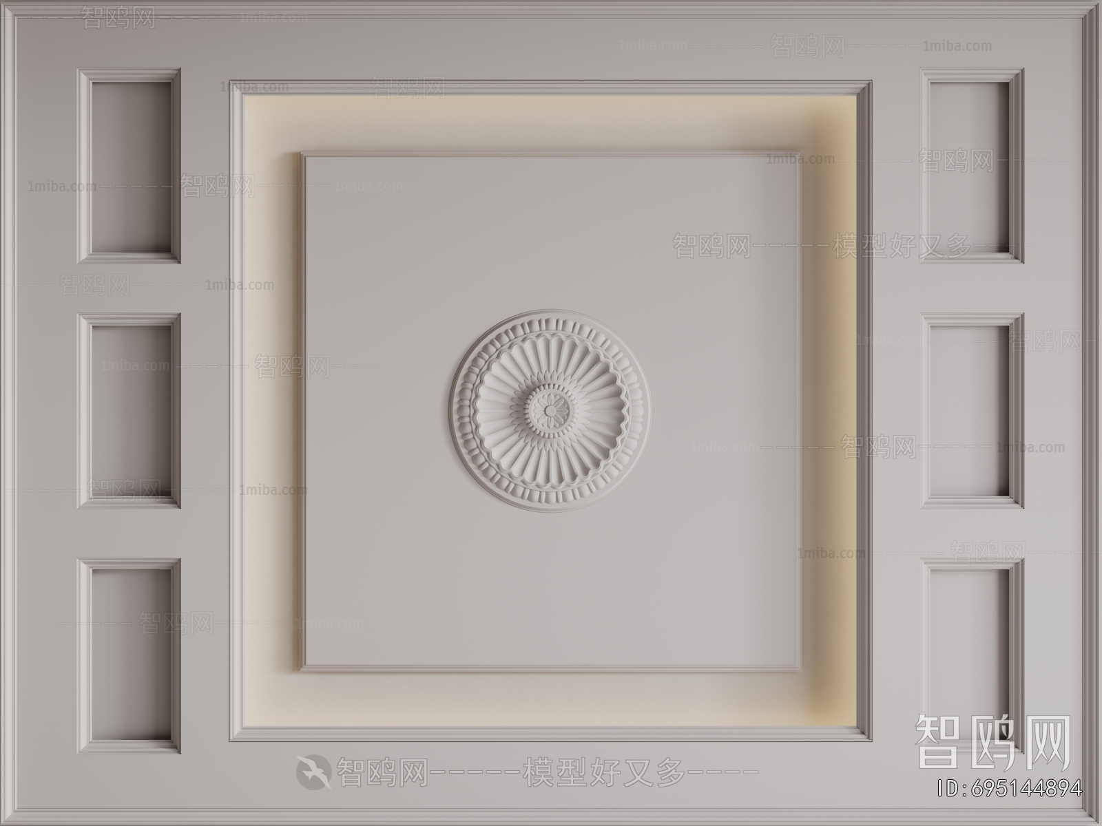 French Style Plaster Carved Top Plate