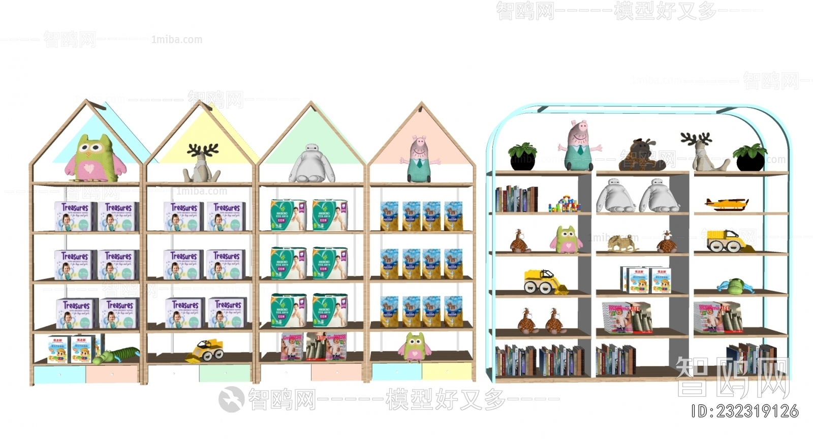 现代母婴商品货架组合
