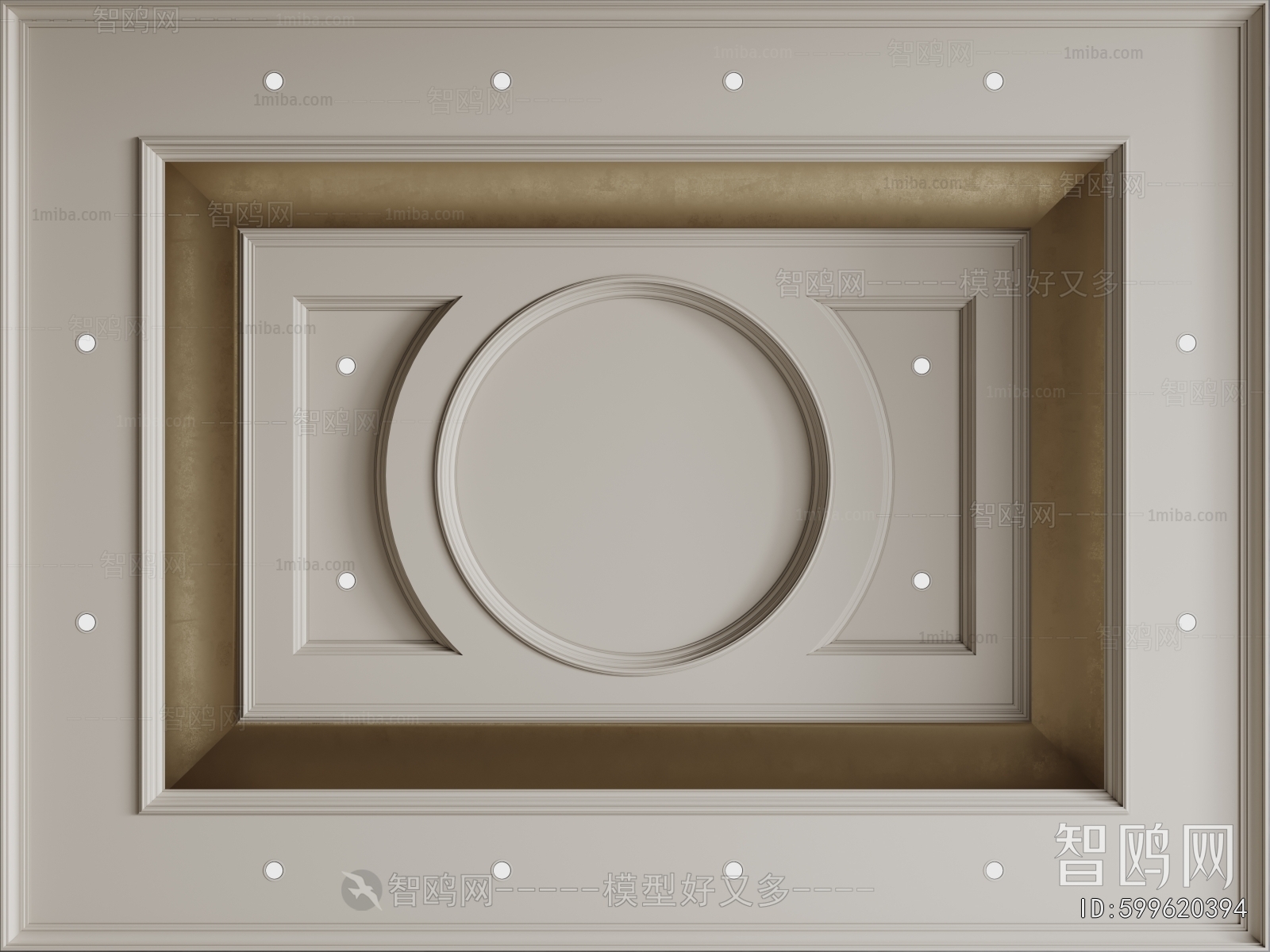 French Style Plaster Carved Top Plate