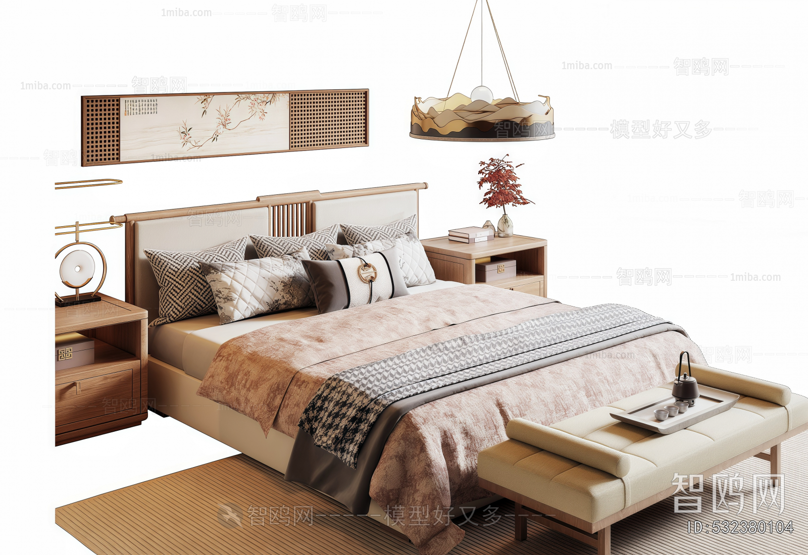 New Chinese Style Double Bed