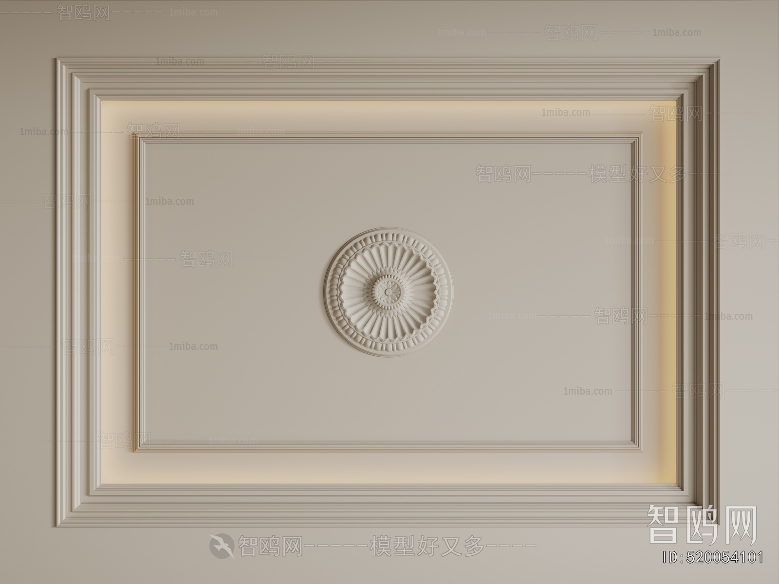 French Style Plaster Carved Top Plate