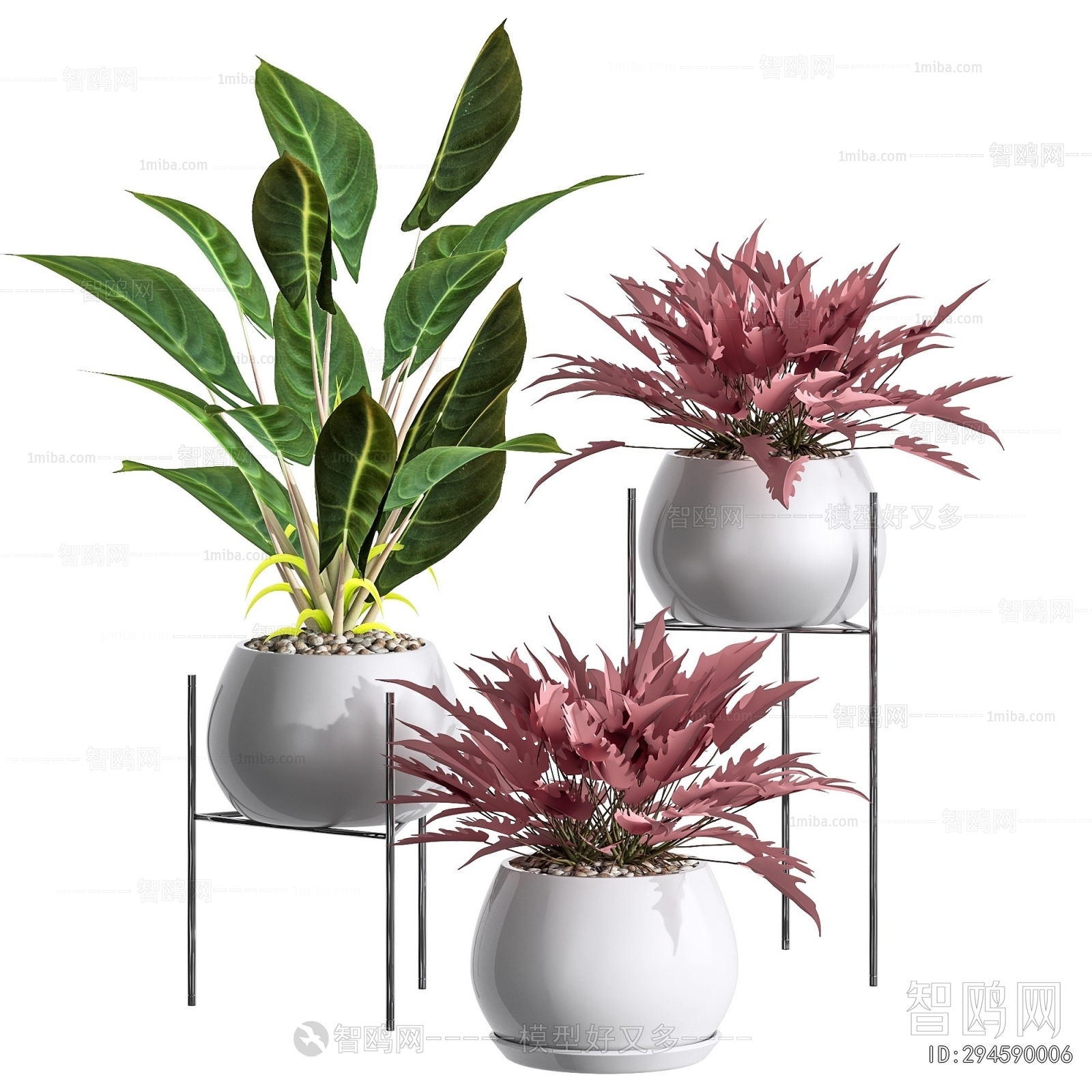 Modern Ground Green Plant Potted Plants