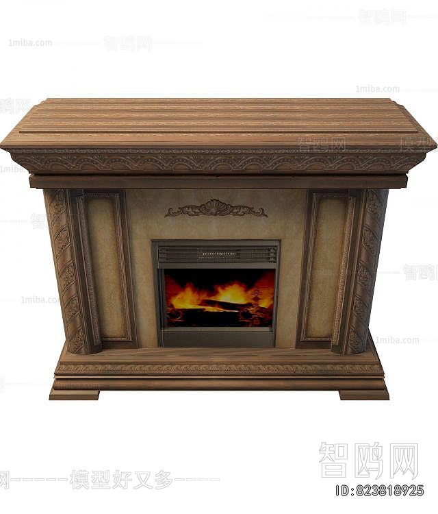 Simple European Style Fireplace