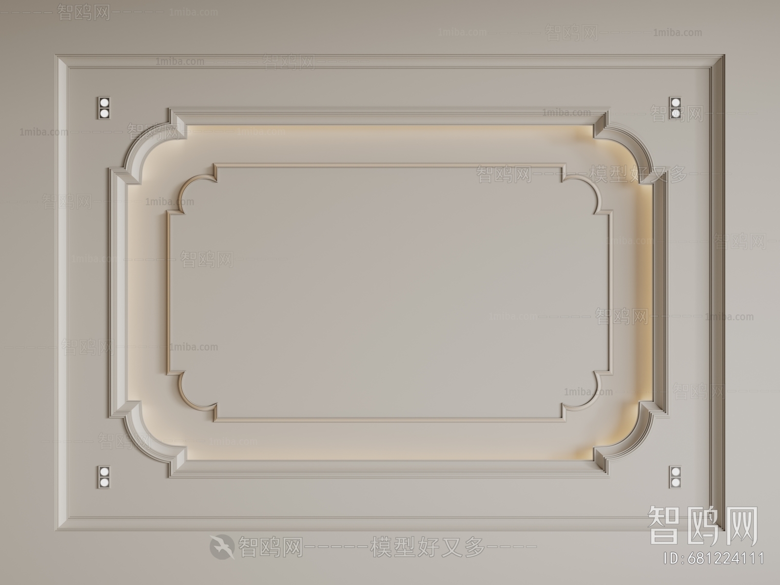 French Style Plaster Carved Top Plate