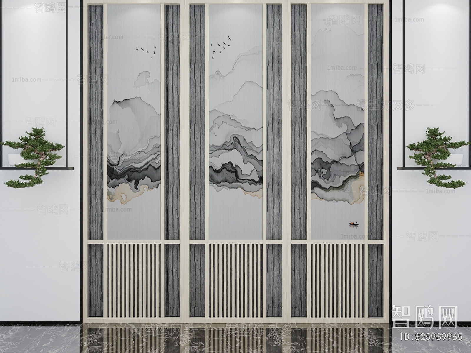 New Chinese Style TV Wall