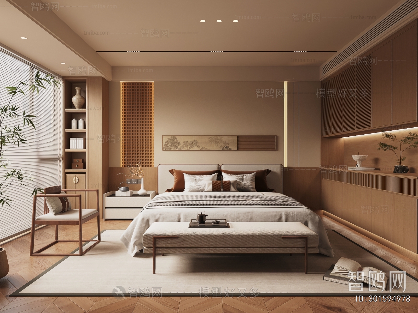 New Chinese Style Bedroom