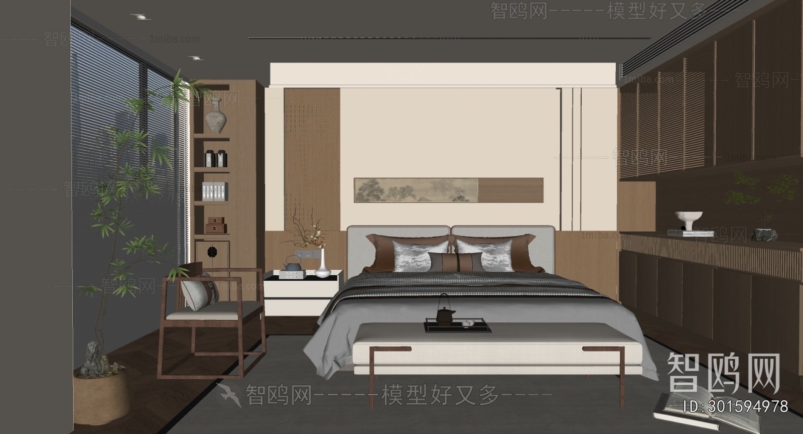 New Chinese Style Bedroom