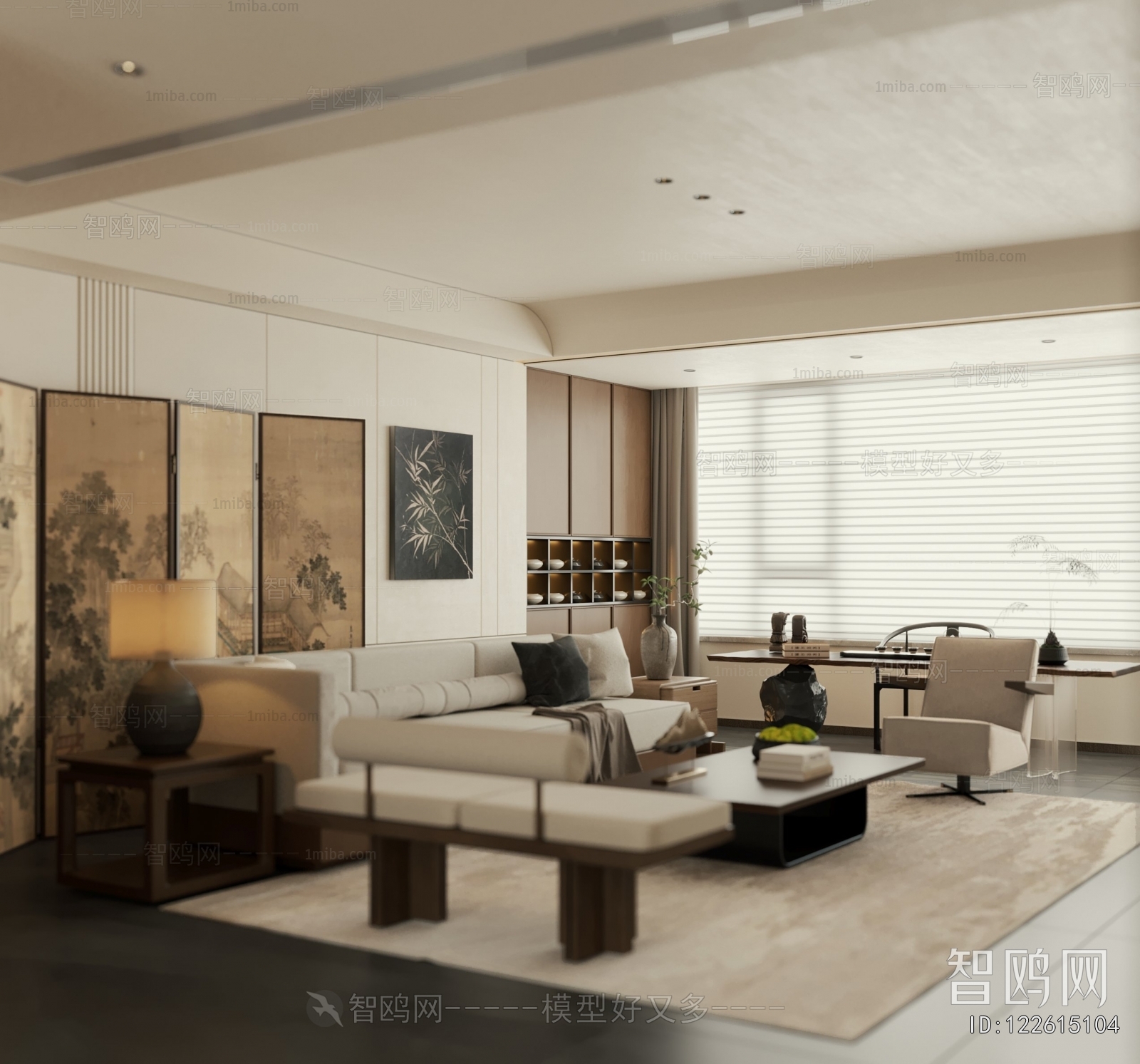 New Chinese Style A Living Room