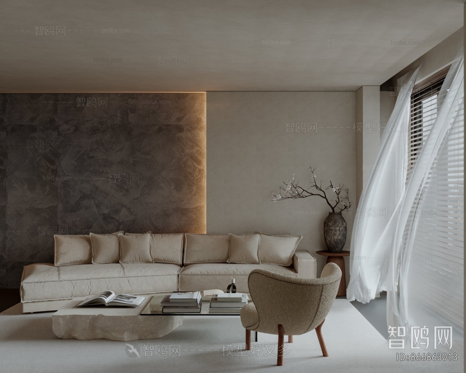 Wabi-sabi Style A Living Room