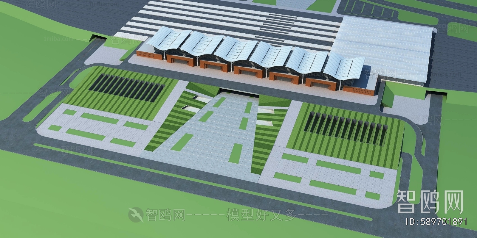 Modern Architectural Bird's-eye View Planning