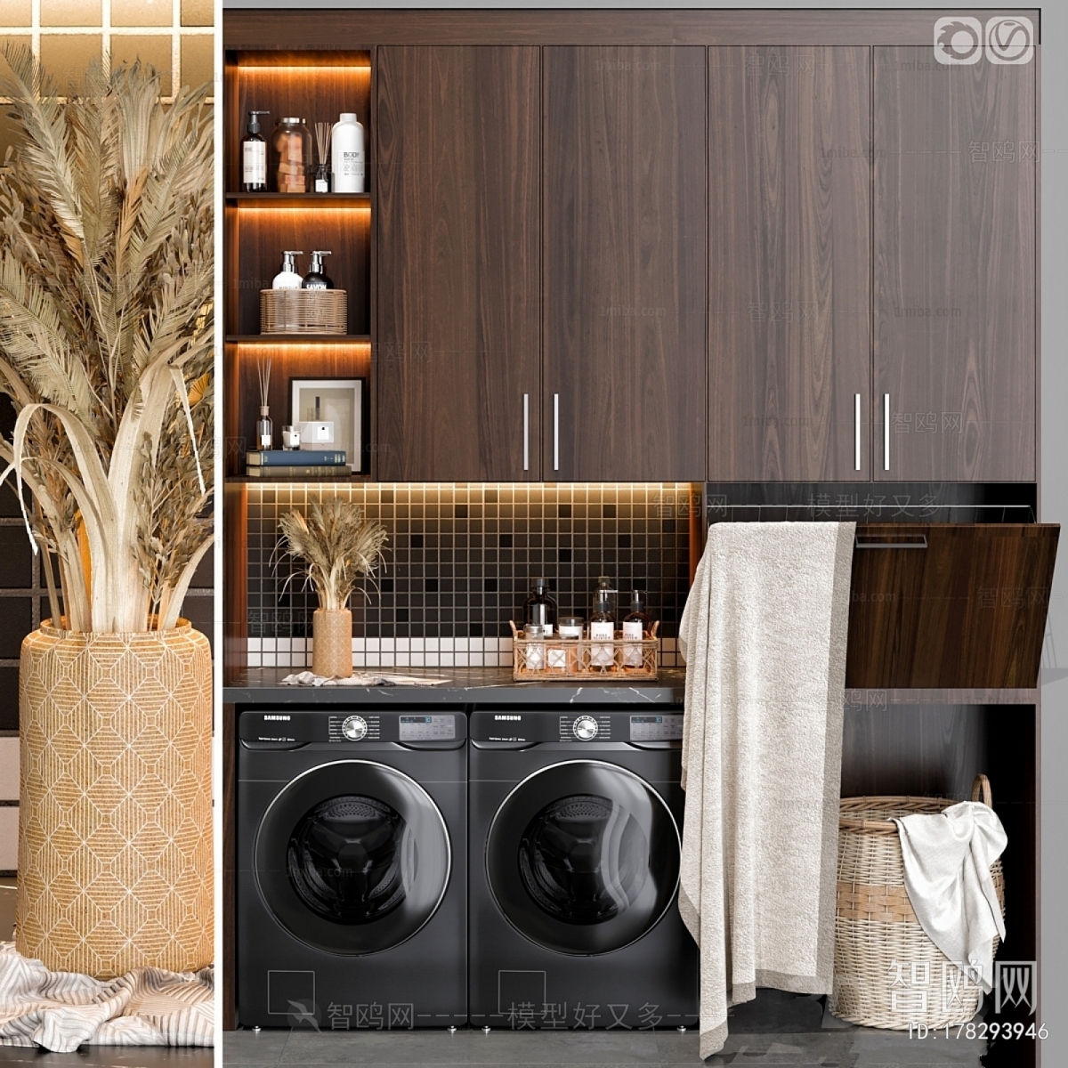 Modern Laundry Cabinet 3D Model Download - Model ID.178293946 | 1miba